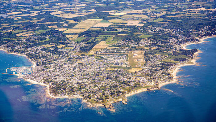 Pointe du Castelli richting Piriac sur Mer vanuit de lucht