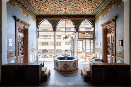 Fountain in Colorful Room