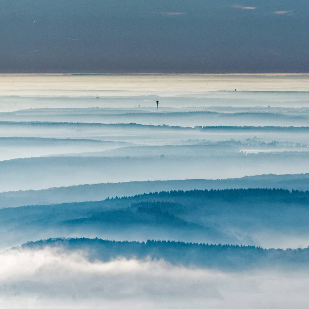 Seine valley in the mist