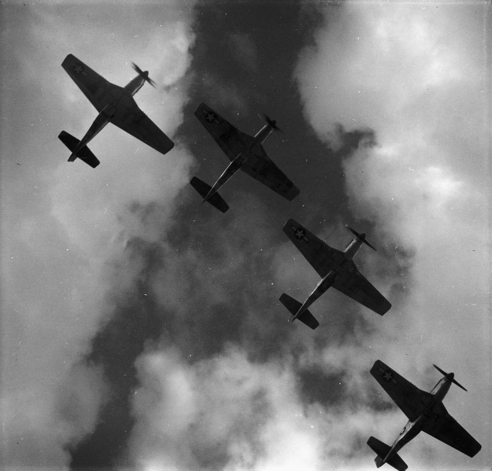 Mustangs P 51 Volant En Formation Vintage Collection Fine Art