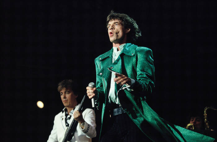 Mick Jagger von den Rolling Stones während der Urban Jungle Tour