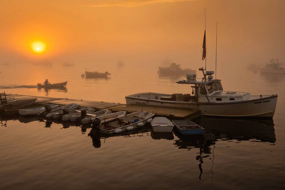 Vijf eilanden haven zonsopgang
