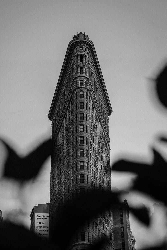 Strijkijzer gebouw met bloemen