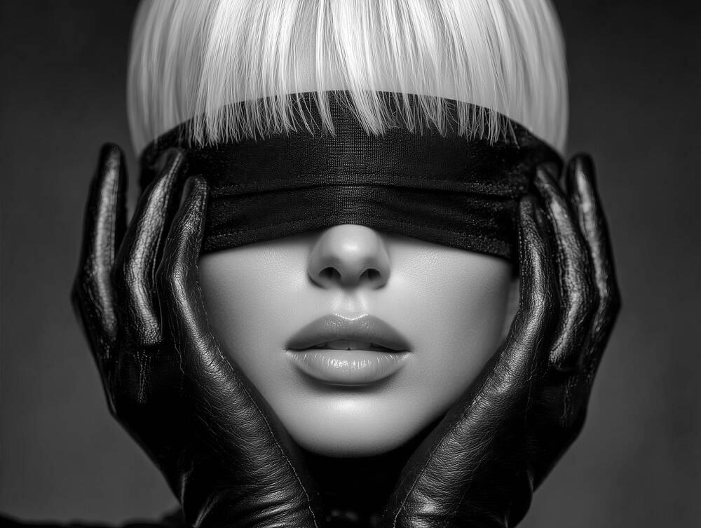 Woman blindfolded
