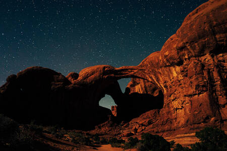 Arches National Park with starry night