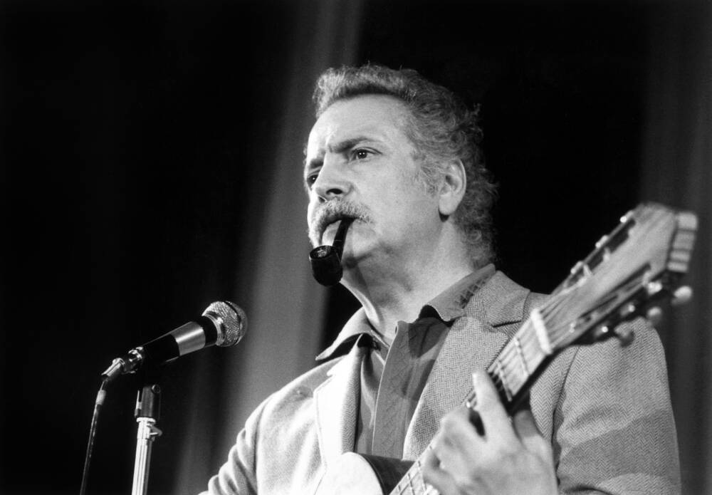 Georges Brassens en repetition en1972