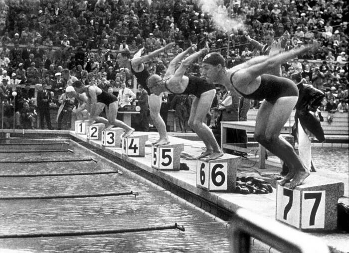 Photo vintage de Natation - Tableau vintage de Natation - Achat / Vente