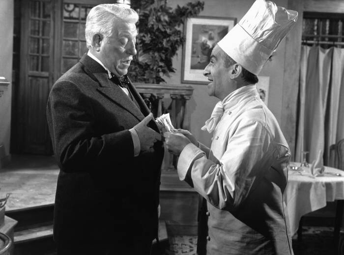 Het komische duo Jean Gabin en Louis De Funes