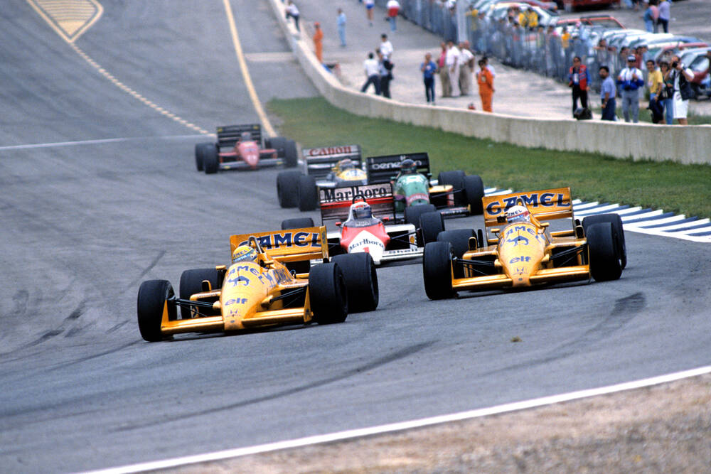Ayrton Senna Satoru Nakajima Alain Prost Jerez 1987