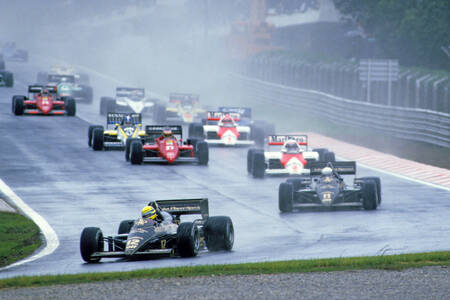Ayrton Senna Estoril 1985 Start 1e Overwinning Ayrton Senna Estoril 1985 Start 1e Overwinning