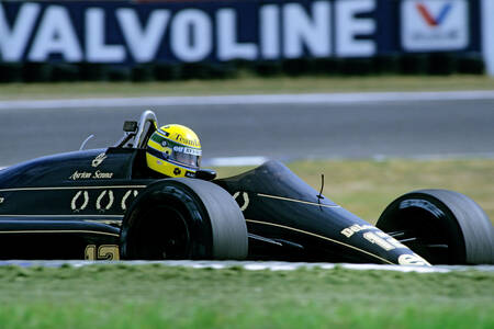Ayrton Senna Lotus Renault Turbo vid Tysklands GP 1986