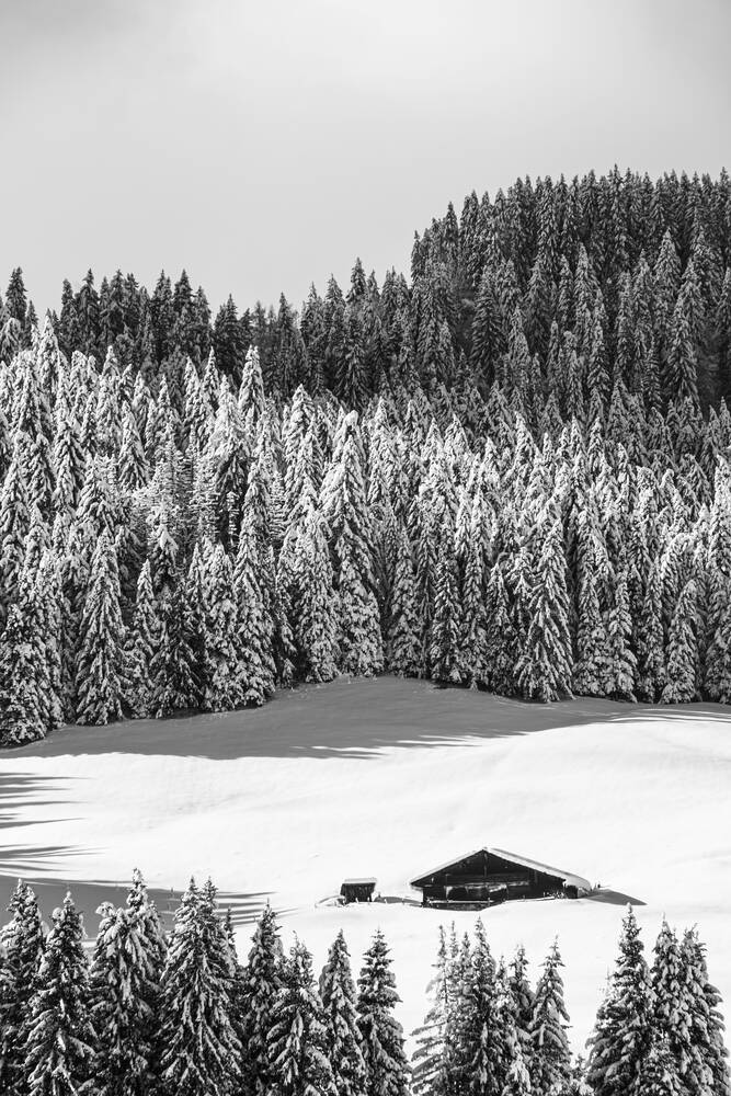 Chalets d"alpages et premières chutes de neige