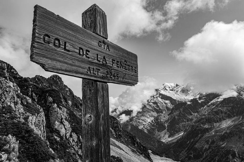 Der Mont Blanc von der Anhöhe des Fensters aus
