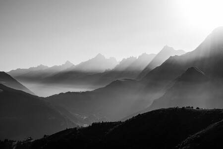 Sunrise over the Mont Blanc range Sunrise over the Mont Blanc range