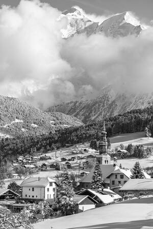 Combloux dorp en Mont Blanc top