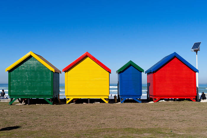 Cabines de plage à Muizenberg Cabines de plage à Muizenberg