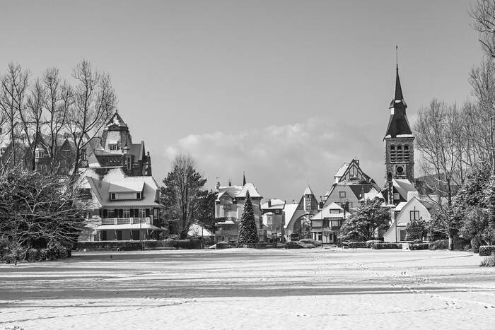 Snö vid Le Touquet - Paris - Strand Snö vid Le Touquet - Paris - Strand