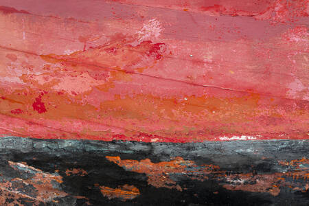 Antique red and black boat hull