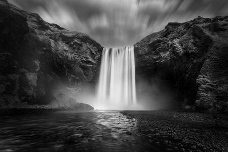 Skogafoss waterval, tijd uitgesteld