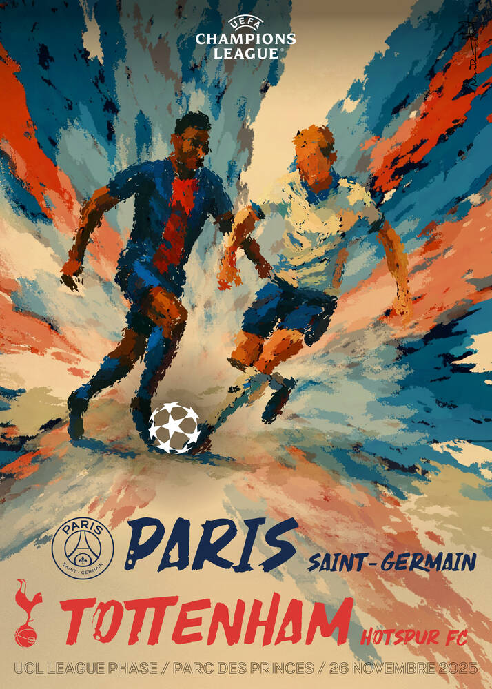 AFFICHE PARIS SAINT-GERMAIN - TOTTENHAM HOTSPURS FC