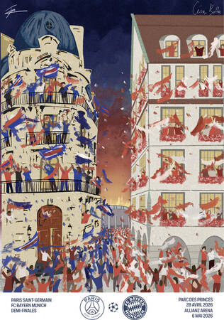 AFFICHE PARIS SAINT-GERMAIN - FC BAYERN