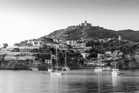 Collioure från hamn till slott Collioure från hamn till slott