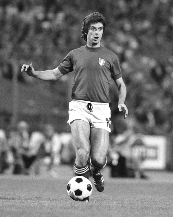 Gianni Rivera bij de Wereldbekerfinale voetbal van 1974