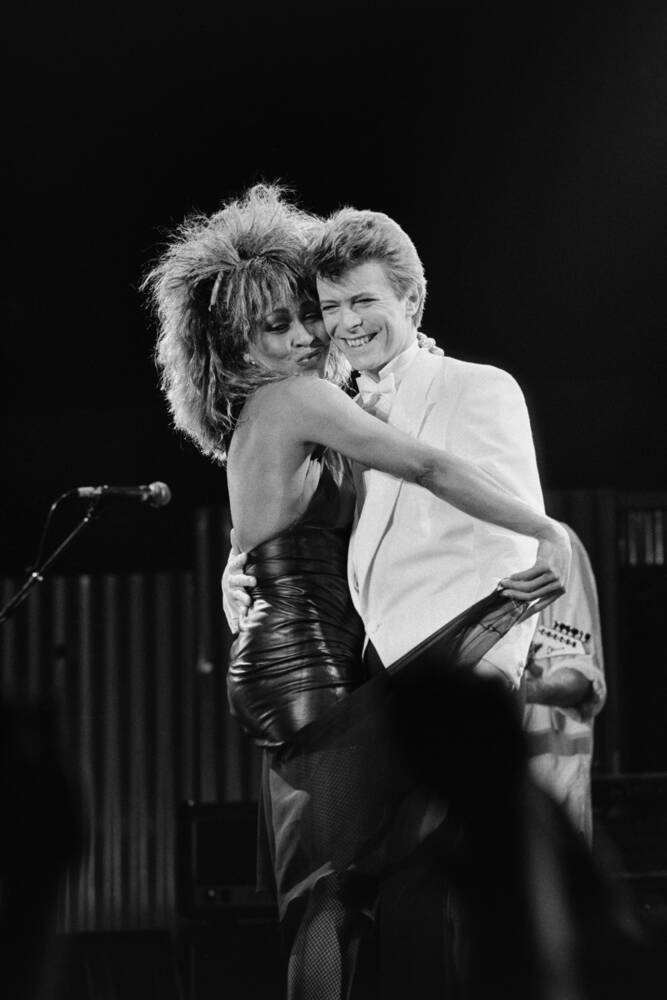 David Bowie und Tina Turner im Duett im NEC Birmingham im Jahr 19