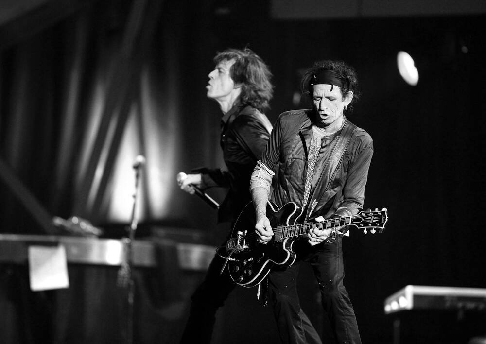 De Rolling Stones in het San Siro stadion in Milaan