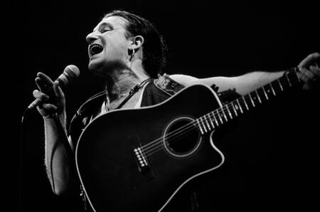 Bono de U2 à la Wembley Arena 1987 Bono de U2 à la Wembley Arena 1987