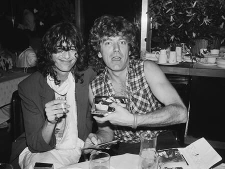 Jimmy Page en Robert Plant 1980 Jimmy Page en Robert Plant 1980