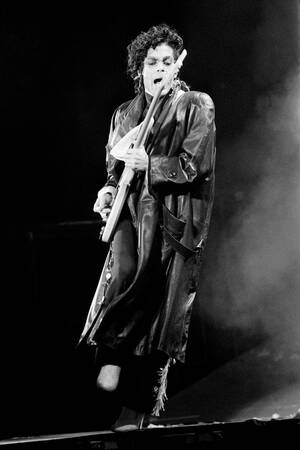 Prince allo stadio di Wembley 1986 Prince allo stadio di Wembley 1986