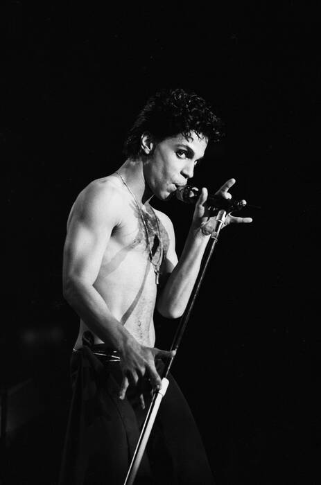 Prince bij een concert in Wembley Prince bij een concert in Wembley