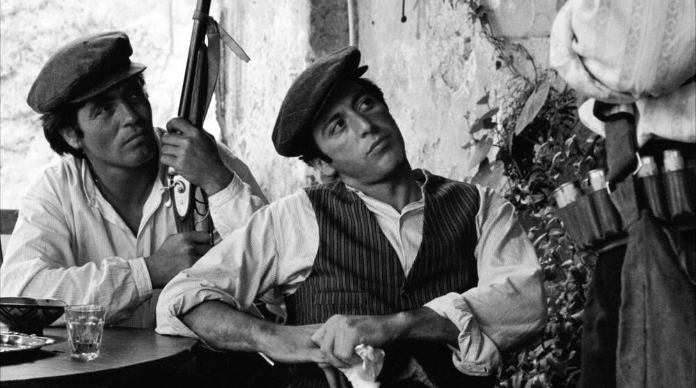 Al Pacino on the set of The Godfather - filming in Sicily in 1972