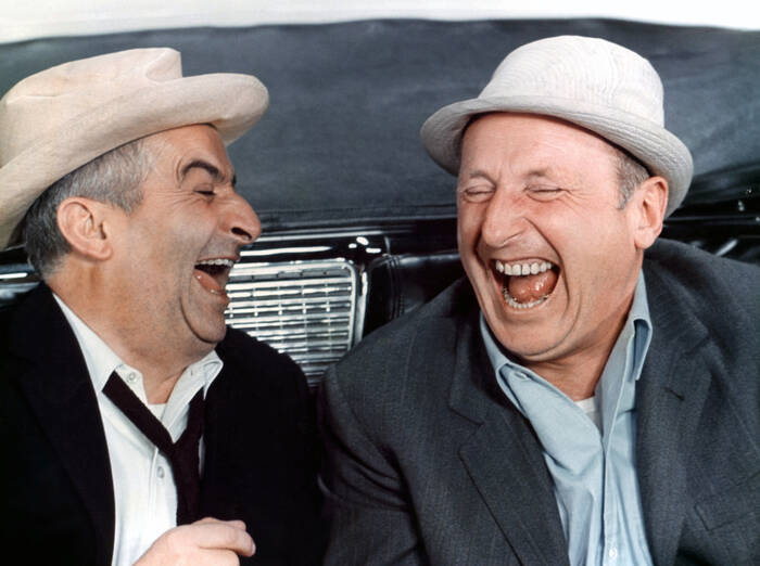 De cultscène uit de film Le Corniaud