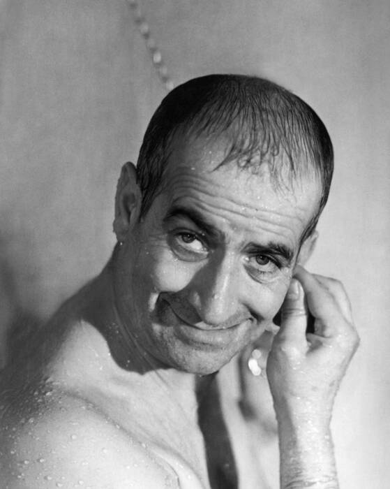 Louis de Funè de scène in La Douche
