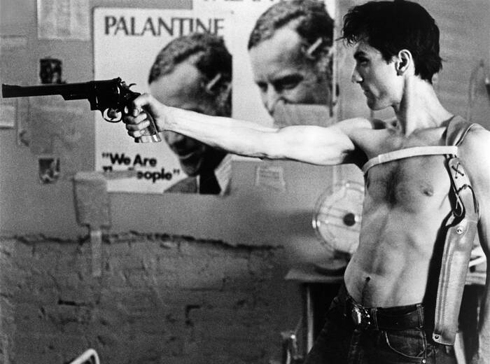 Robert De Niro op de set van Taxi Driver