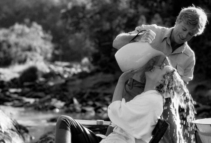 Robert Redford e Meryl Streep sul set di Out of Africa Robert Redford e Meryl Streep sul set di Out of Africa