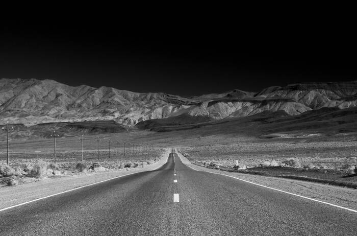 Desert Highway sur la route d'Amboy Californie USA