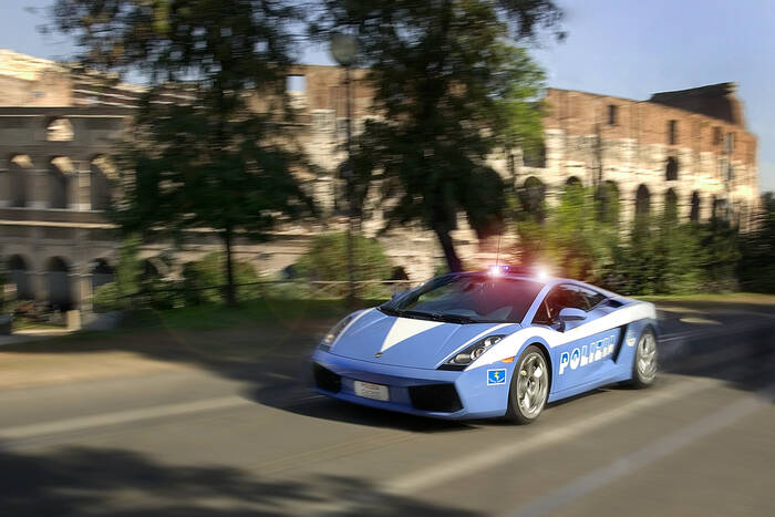 Lamborghini Gallardo Police car in Rome Lamborghini Gallardo Police car in Rome