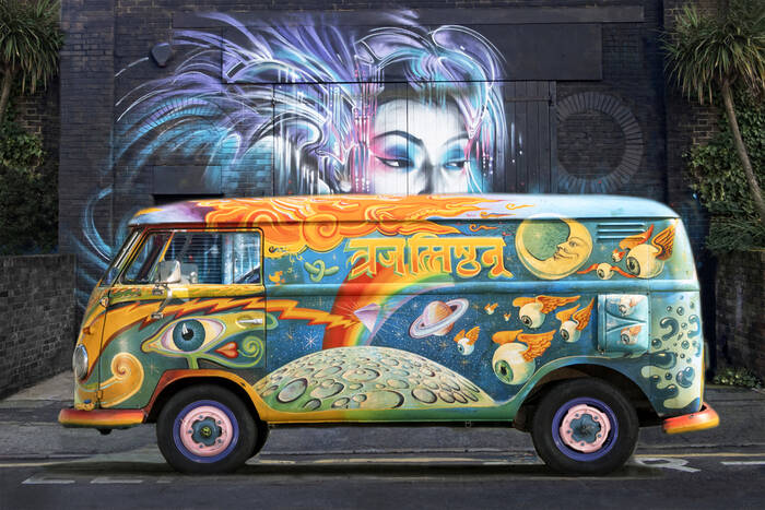 Fourgon psychédélique Volkswagen Transporter Fourgon psychédélique Volkswagen Transporter