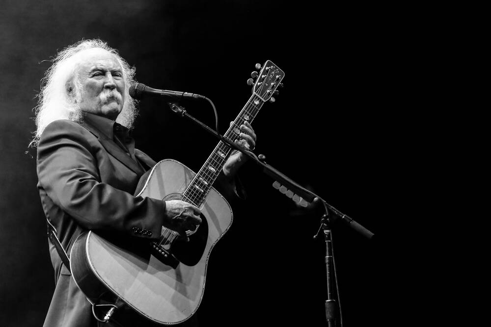 David Crosby de Crosby Stills and Nash sur scène Londres 2015
