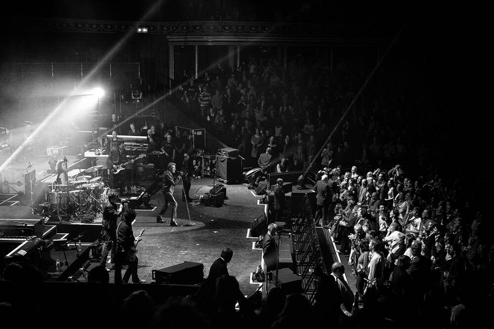 Johnny Hallyday en el escenario del Royal Albert Hall el 16 de octubre de 2012