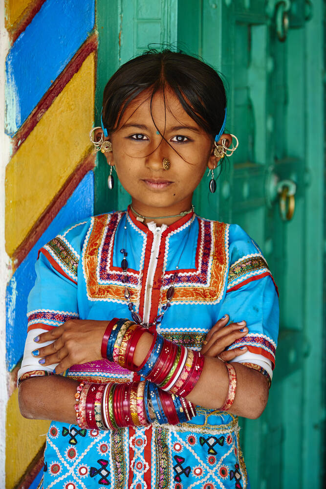 The girl with ornaments