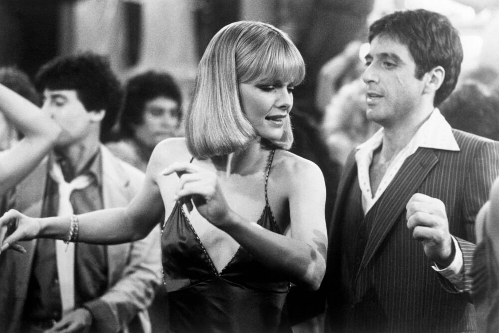 Al Pacino and Michelle Pfeiffer on the set of the cult film