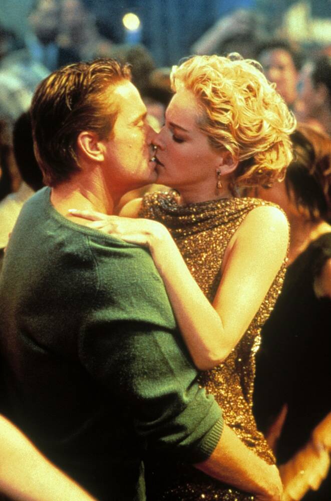 Quadro A4 Incorniciato - Michael Douglas & Sharon Stone Basic Instinct - Autografo Stampato