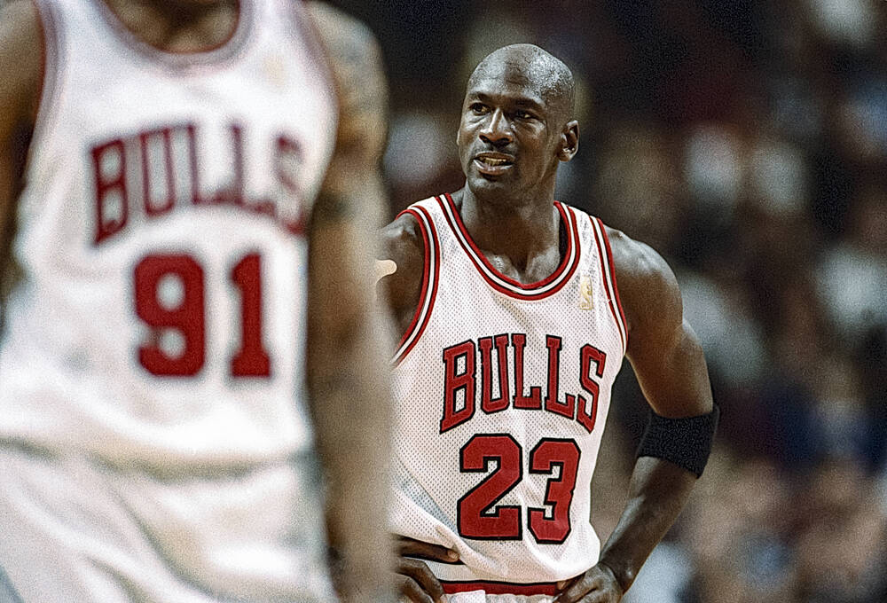 Michael Jordan tijdens het seizoen 1997