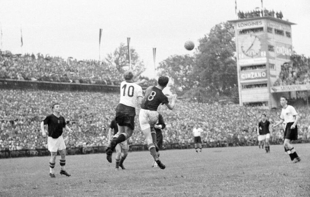 World Cup final 1954 in Bern between Germany and Hungary - Photographic print for sale