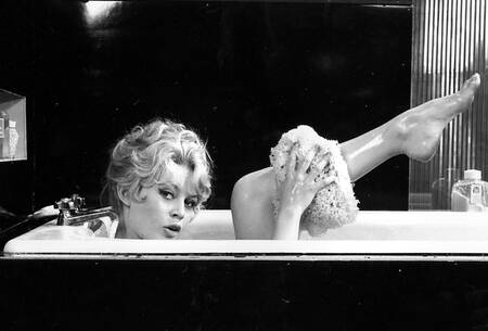 Brigitte Bardot in her bathroom