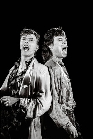 Bowie med Jagger Dancing in the Street 40-årsjubileum Bowie med Jagger Dancing in the Street 40-årsjubileum